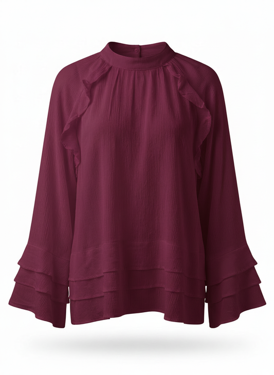 Flora Blouse - Burgundy