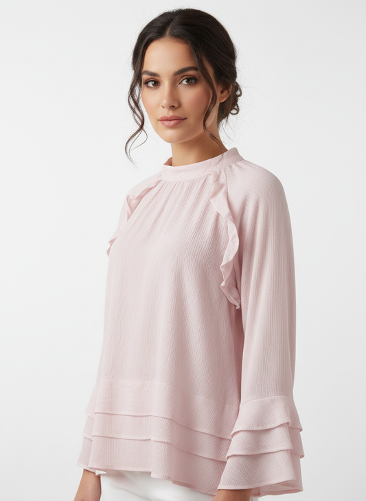 Flora Blouse - Blush Pink