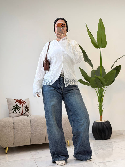 Classic Dantel Blouse white