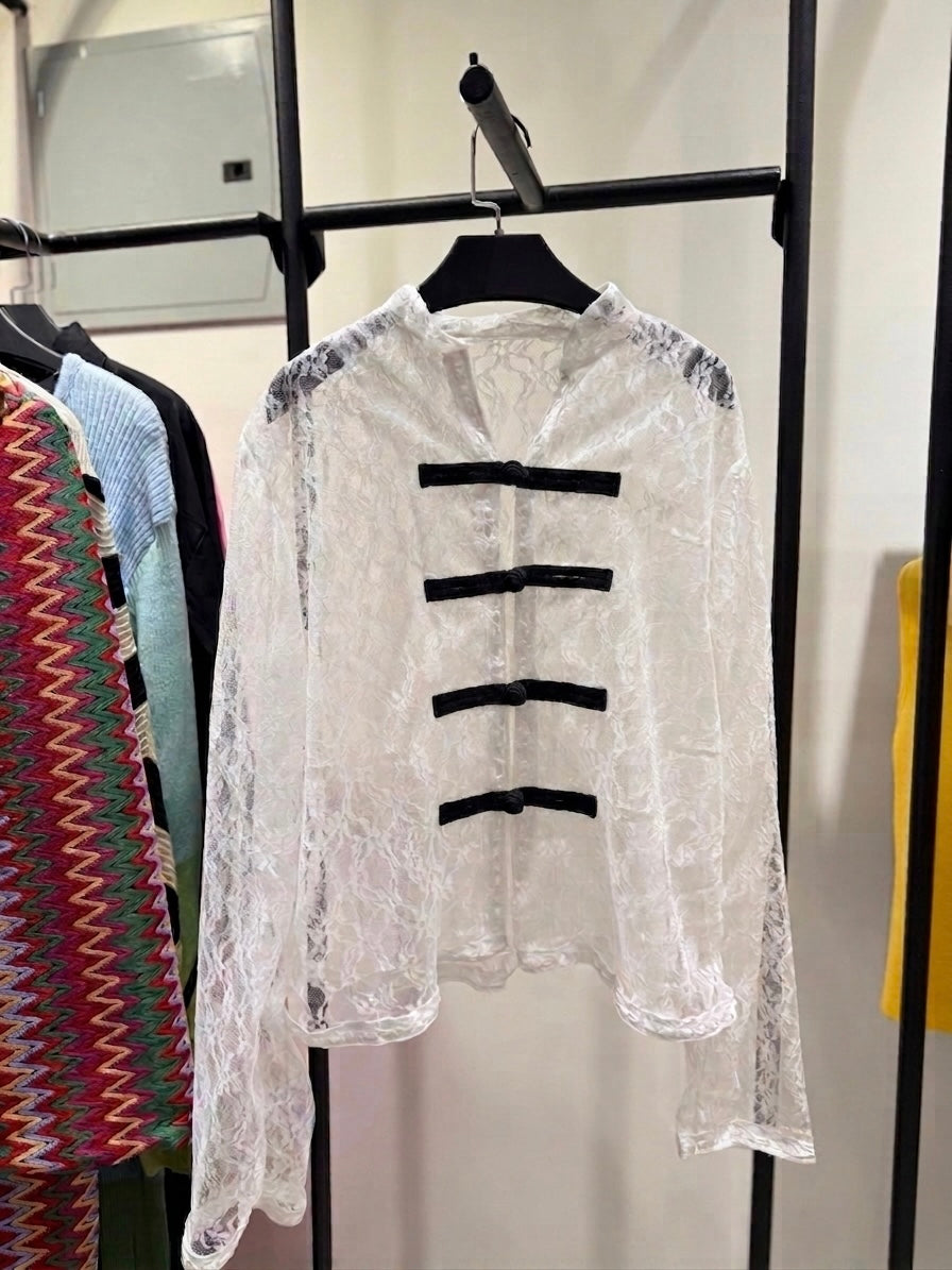 Dantel blouse-white