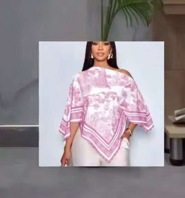 Dior scarf top-pink