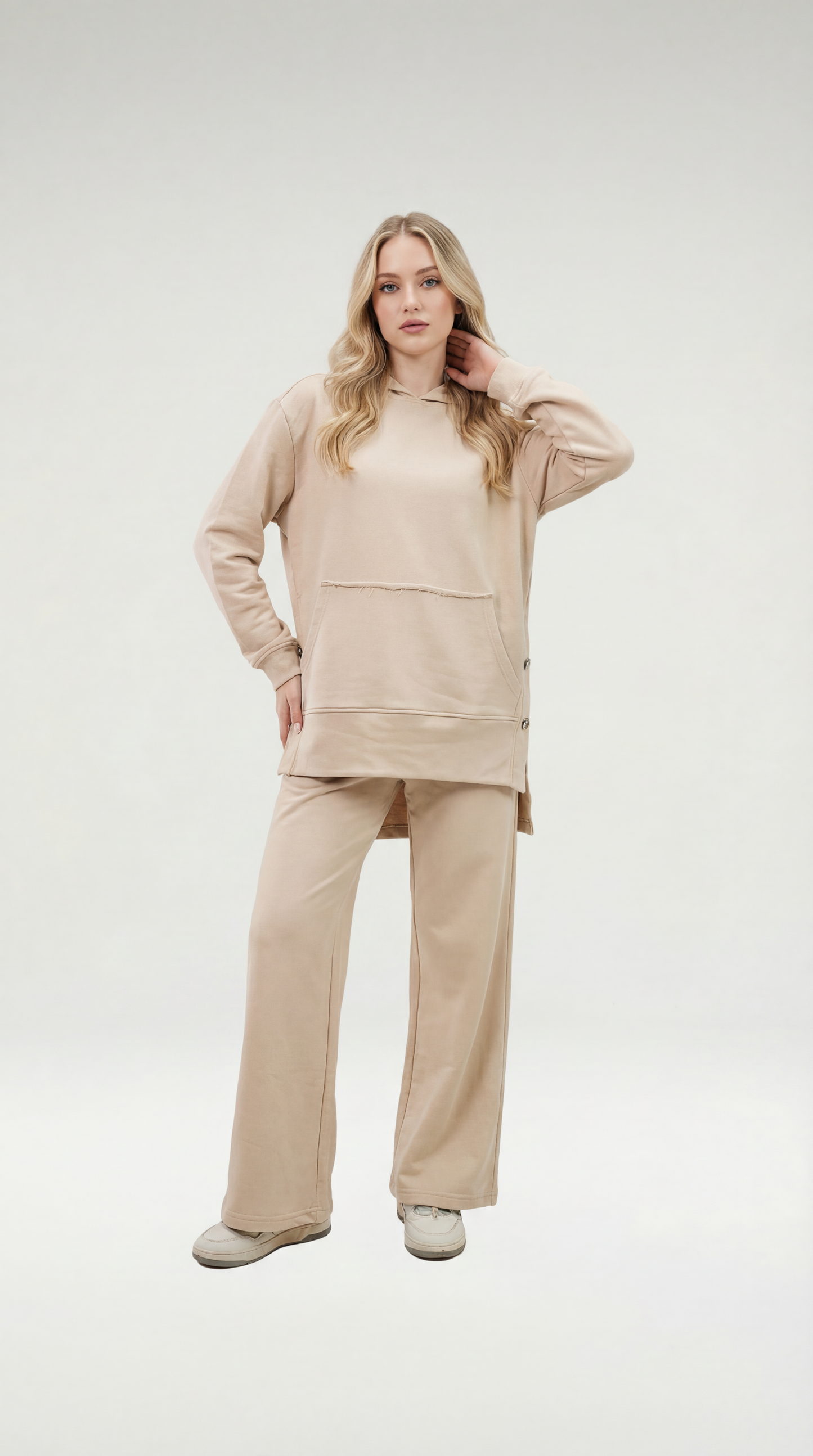 Relaxed Hoodie Set – Beige