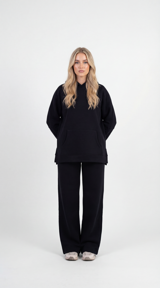 Essential Hoodie Set – Black