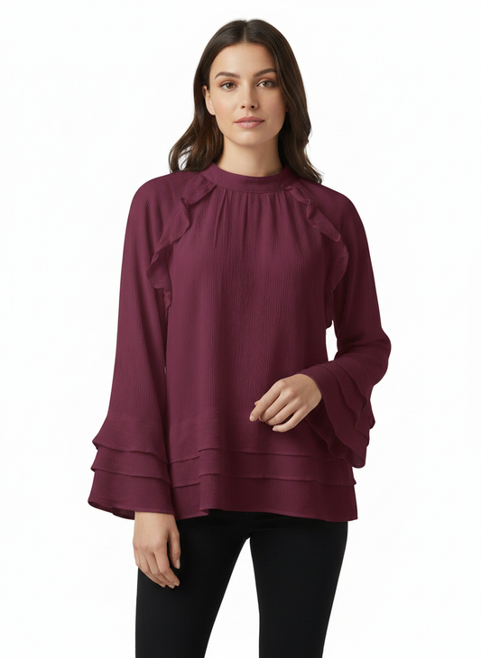 Flora Blouse - Burgundy