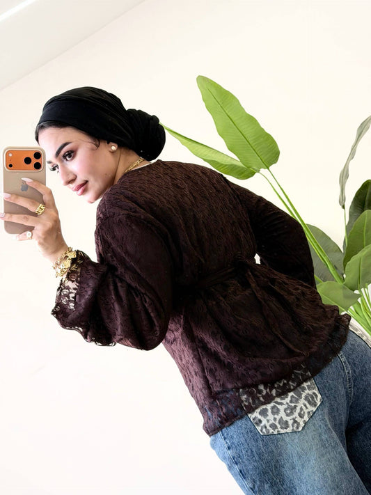 Classic Dantel Blouse Brown