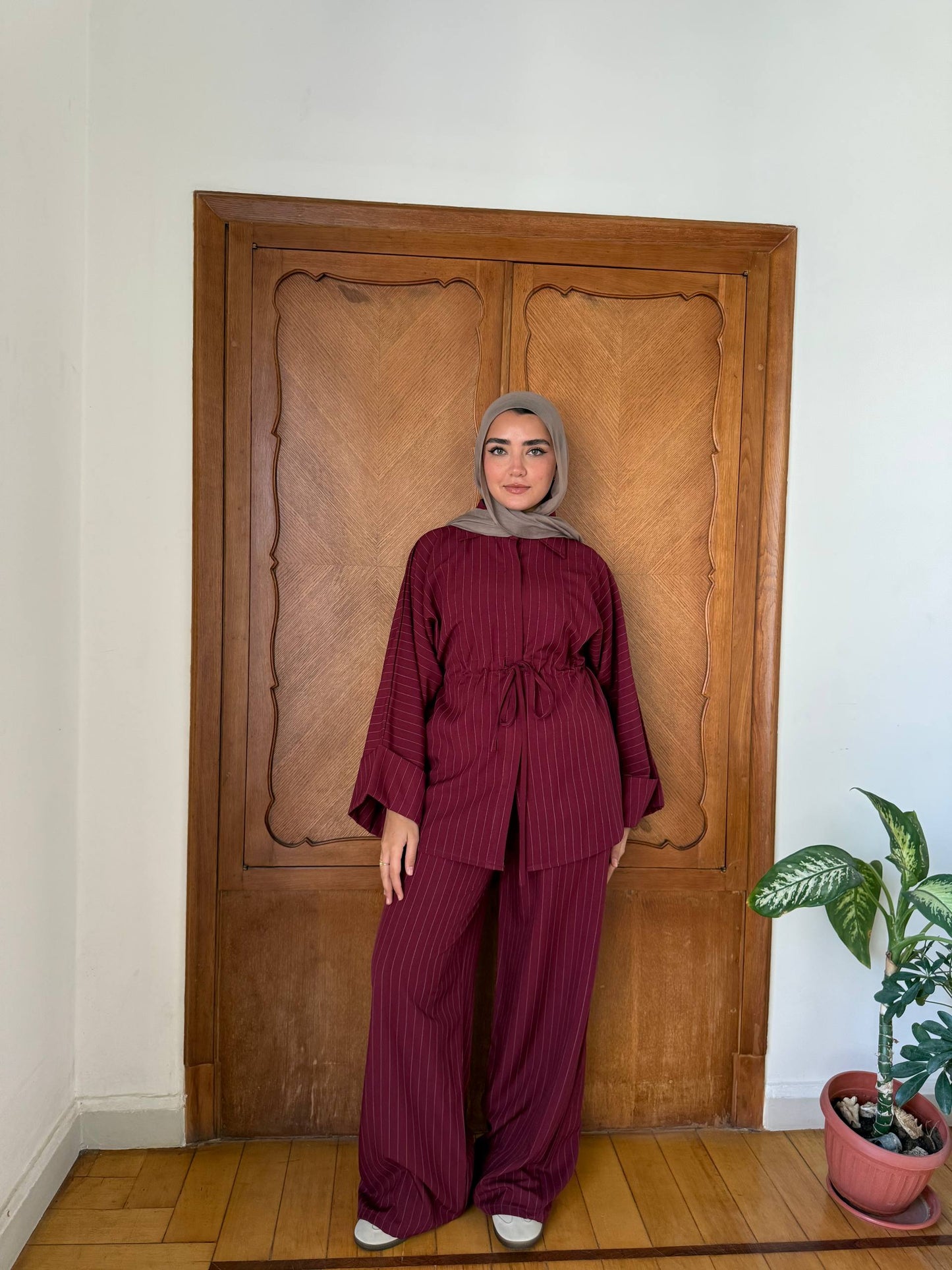 Flow Stripes Set_burgundy
