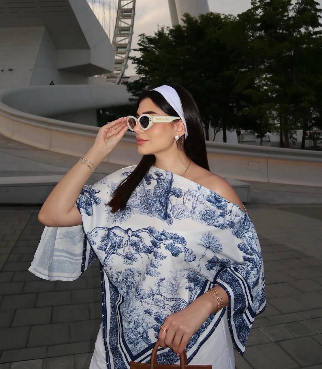 Dior scarf top-blue