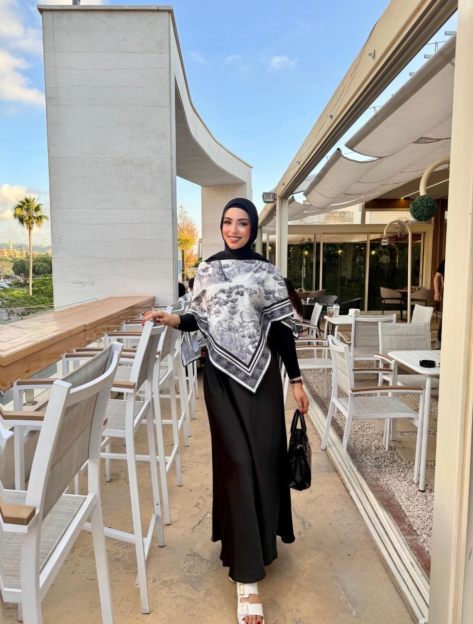 Dior scarf top-black