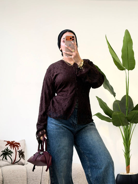 Classic Dantel Blouse Brown
