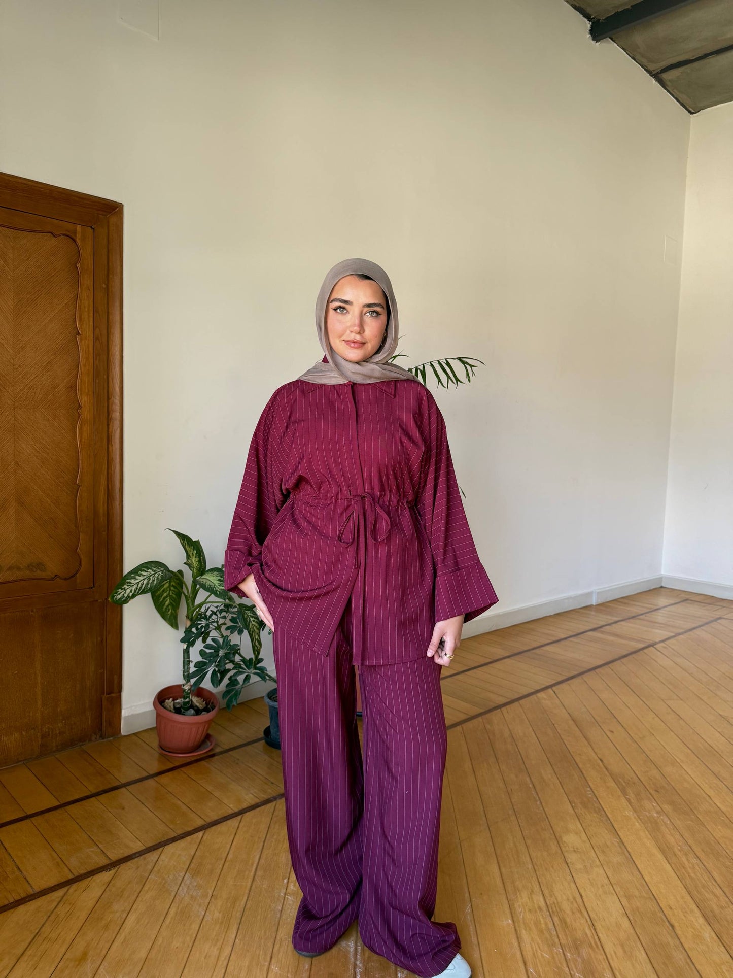 Flow Stripes Set_burgundy