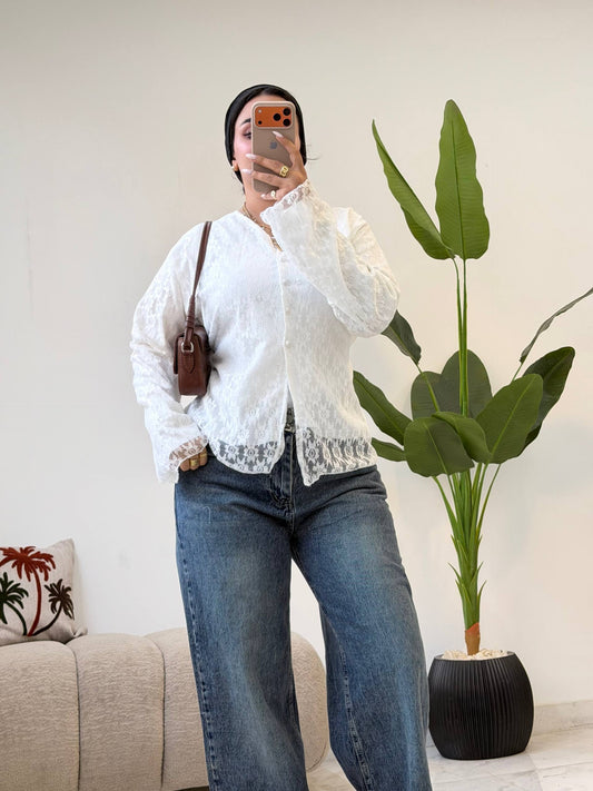 Classic Dantel Blouse white