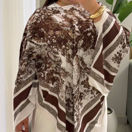 Dior scarf top- Brown