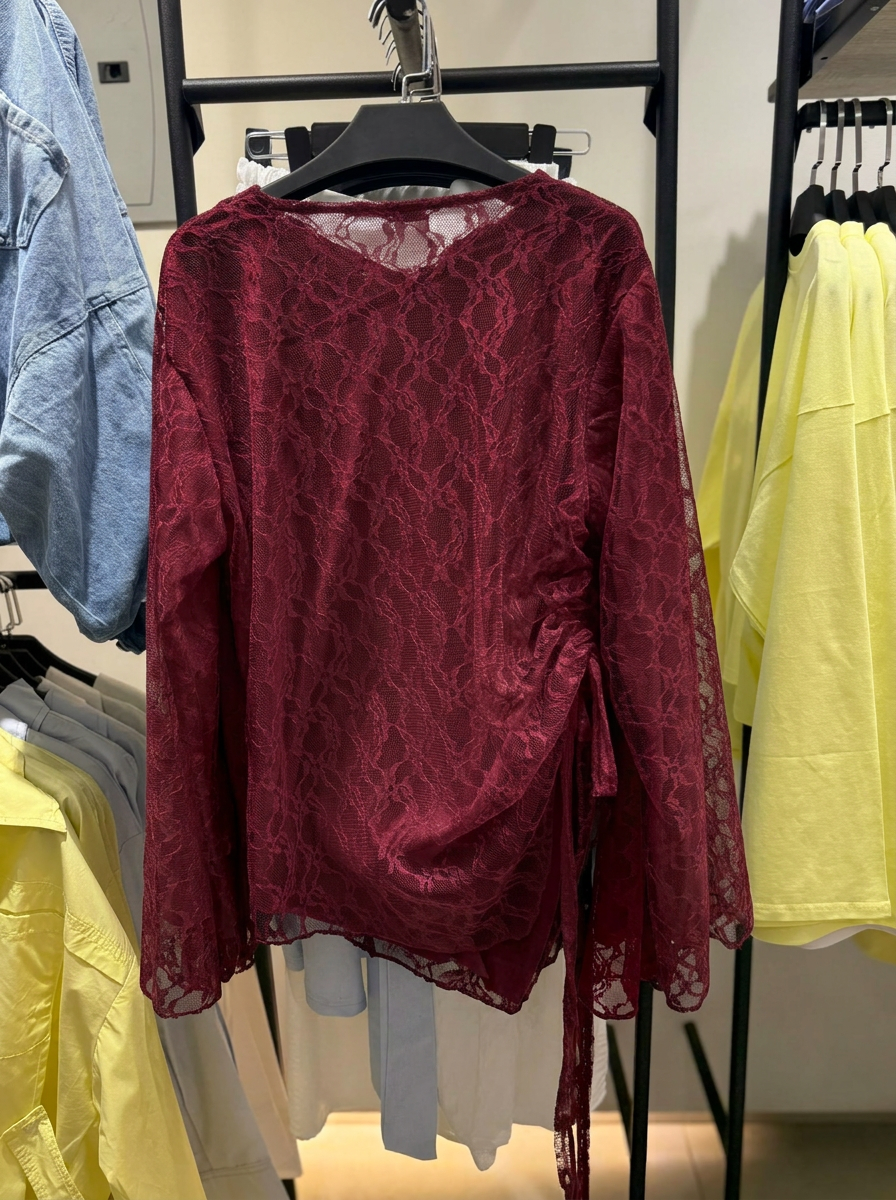Side-Tie Dantel Blouse