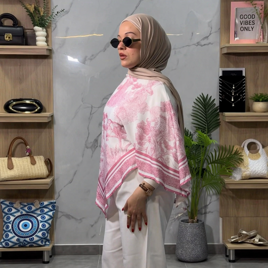 Dior scarf top-pink
