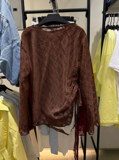 Side-Tie Dantel Blouse