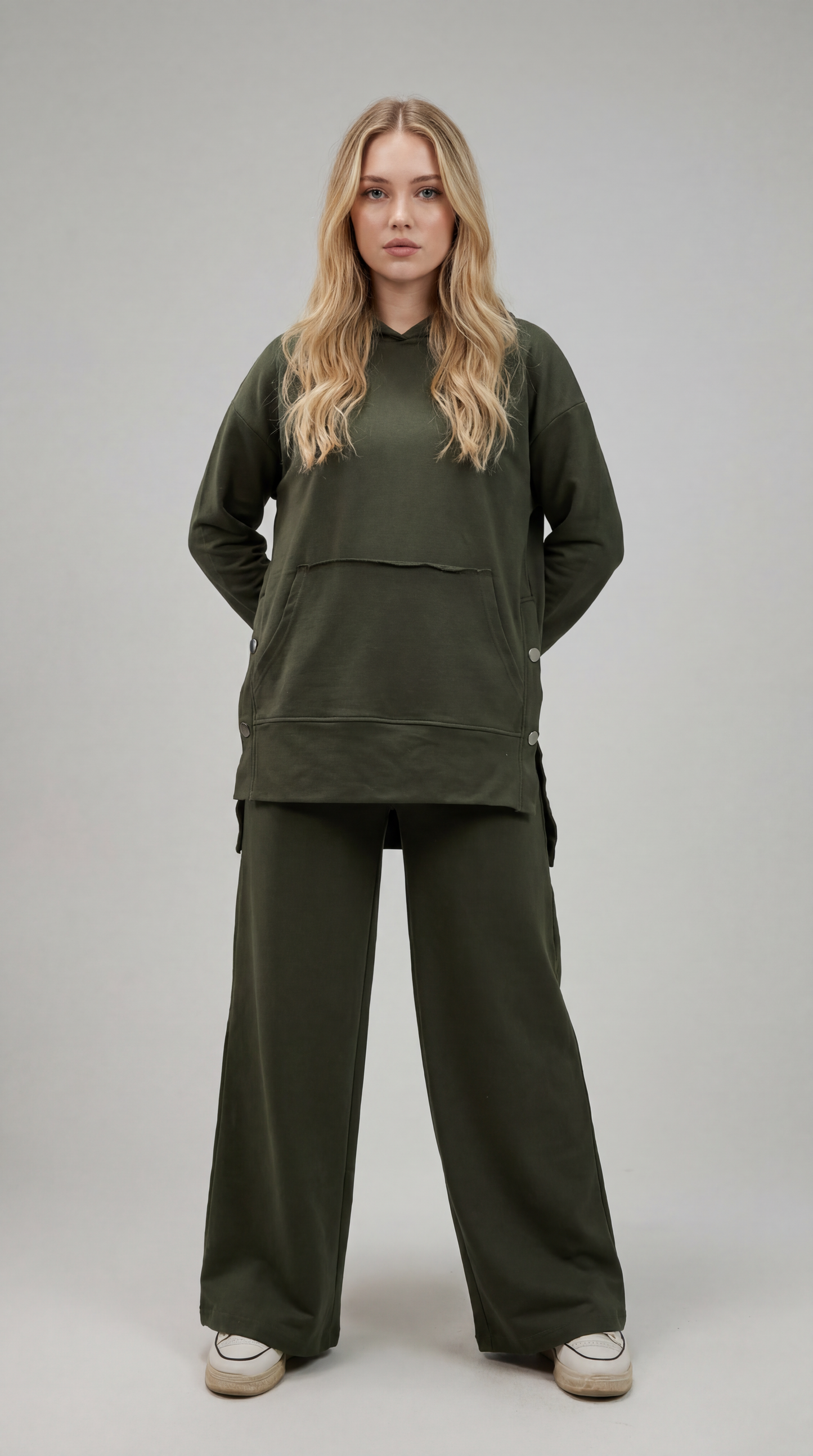 Relaxed Hoodie Set – Olive