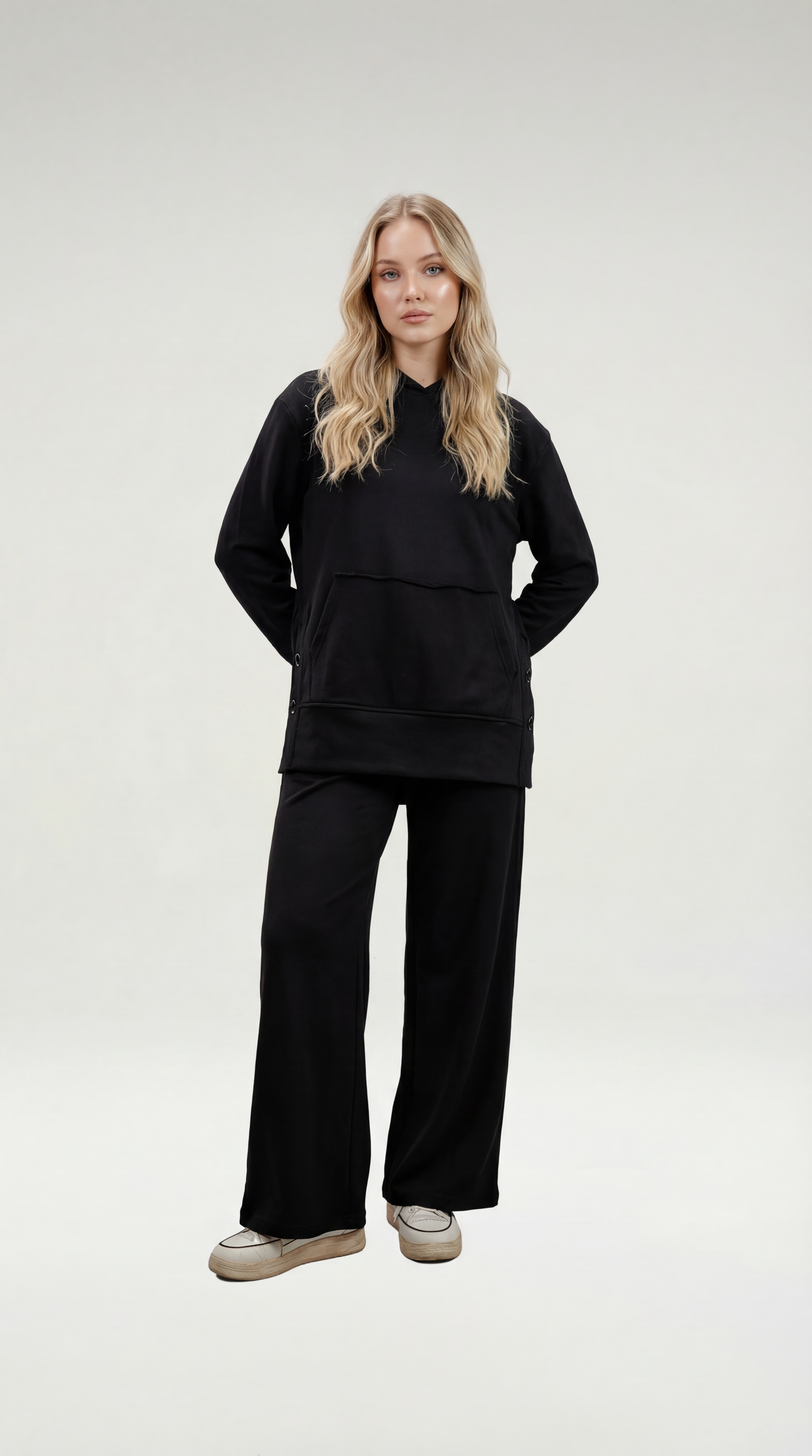 Relaxed Hoodie Set – Black