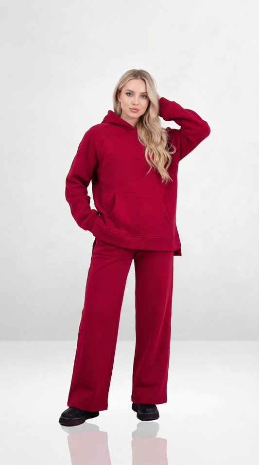 Essential Hoodie Set – Burgundy